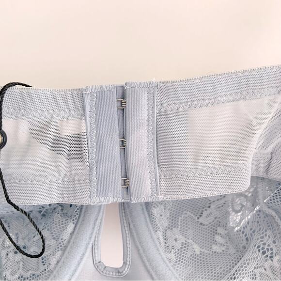 House of Desire Sienna Satin & Lace Bra  Blue Romantic Underwire Size 3X/4X NEW - Picture 12 of 16